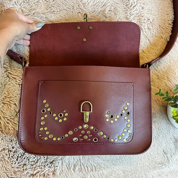 NWOT Lucky Brand Maya 100% Leather Ruby Wine Crossbody Purse - Picture 4 of 14